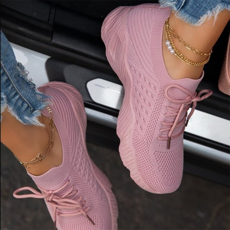 Pink store mesh trainers